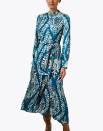 Front image thumbnail - Momoni - Constant Blue Multi Floral Dress