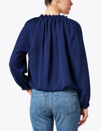 Back image thumbnail - Emporio Armani - Blue Drawstring Top