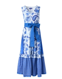 Mariana Blue and White Paisley Cotton Dress