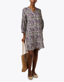 Look image thumbnail - Repeat Cashmere - Violet Paisley Print Linen Dress
