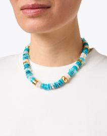 Look image thumbnail - Nest - Turquoise and Pearl Necklace