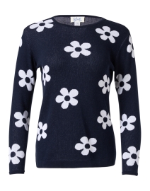 Navy Floral Cotton Sweater