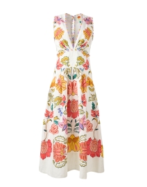 Product image thumbnail - Farm Rio - White Multi Print Linen Dress