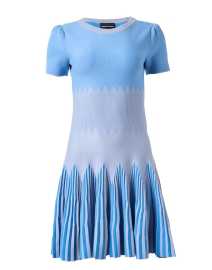Blue Geometric Knit Dress