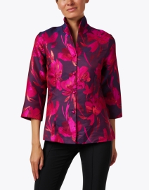 Front image thumbnail - Connie Roberson - Ronette Pink Floral Print Jacket