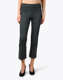 Front image thumbnail - Avenue Montaigne - Leo Green Check Stretch Pull On Pant
