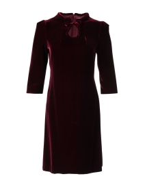 Product image thumbnail - Jane - Oracle Burgundy Velvet Keyhole Dress