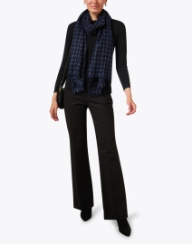 Extra_1 image thumbnail - Jane Carr - Black and Navy Cashmere Scarf