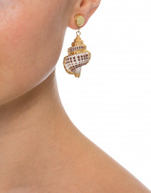 Marina Brown Tortoise Seashell Drop Earrings