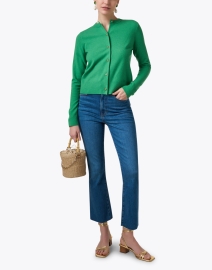 Look image thumbnail - Vince - Green Wool Cashmere Cardigan