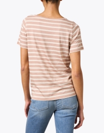 Back image thumbnail - Majestic Filatures - Pink and Cream Striped Tee