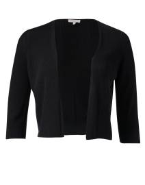 Black Cropped Open Front Cardigan