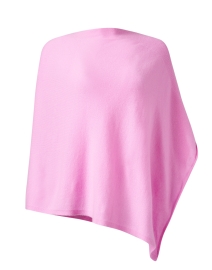 Product image thumbnail - Kinross - Pink Cashmere Rib Detail Poncho