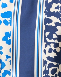 Fabric image thumbnail - Sara Roka -  Savoia Blue and Ivory Print Silk Blouse