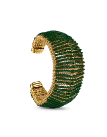 Front image thumbnail - Gas Bijoux - Izzia Green Beaded Cuff Bracelet