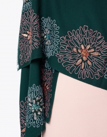 Front image thumbnail - Janavi - Emerald Green Floral Embroidered Merino Wool Scarf