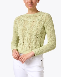 Front image thumbnail - Vince - Light Green Cable Sweater