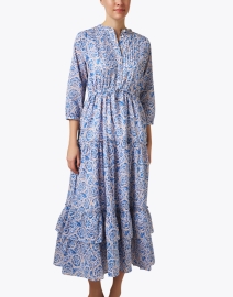 Front image thumbnail - Banjanan - Bazaar Blue Floral Print Cotton Dress