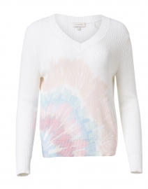 White Sunburst Tie Dye Cotton Sweater