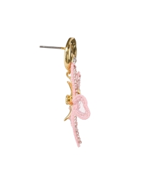 Back image thumbnail - Mignonne Gavigan - Estefania Pink Flower Drop Earrings