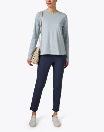 Look image thumbnail - Eileen Fisher - Blue Stretch Slim Ankle Pant