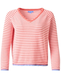 Product image thumbnail - Burgess - Ivy Orange Stripe Cotton Blend Sweater
