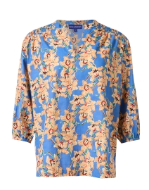 Product image thumbnail - Ro's Garden - Marcia Blue and Gold Print Top