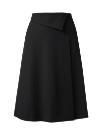 Black Folded Waist A-Line Skirt