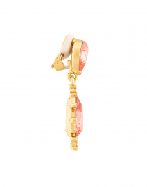 Oscar de la Renta - Pink Crystal and Gold Drop Earring