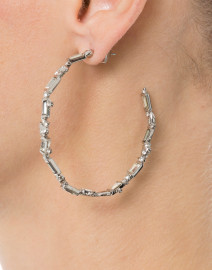 Crystal Baguette Hoop Earring