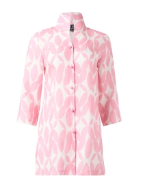 Connie Roberson - Rita Pink Abstract Print Linen Jacket