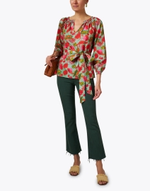 Look image thumbnail - Mother - The Hustler Green High Waist Ankle Fray Jean