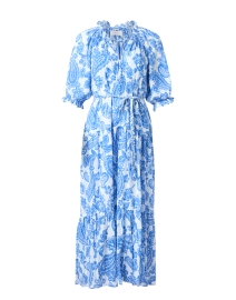 Lyta Blue Paisley Print Midi Dress