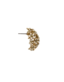 Back image thumbnail - Oscar de la Renta - Hydrangea Gold Dome Earrings