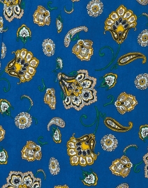 Fabric image thumbnail - Veronica Beard - Dova Blue Paisley Print Stretch Cotton Pant