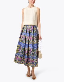 Look image thumbnail - Max Mara Studio - Moresca Multi Floral Cotton Skirt