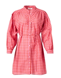 Product image thumbnail - Xirena - Winnie Orange and Pink Check Shirt Dress