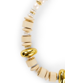 Front image thumbnail - Lizzie Fortunato - Interval Wood and Gold Necklace