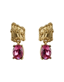 Product image thumbnail - Oscar de la Renta - Pink Crystal Drop Earrings