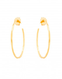 Gold Thin Hammered Hoop Earrings