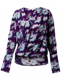 Sabil Purple and Blue Abstract Floral Blouse