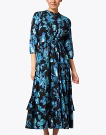 Banjanan - Bazaar Blue and Black Woodland Printed Cotton Dress
