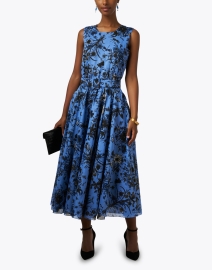 Look image thumbnail - Samantha Sung - Aster Blue Floral Print Wool Dress