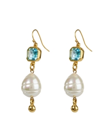 Product image thumbnail - Ben-Amun - Blue Crystal and Pearl Drop Earrings