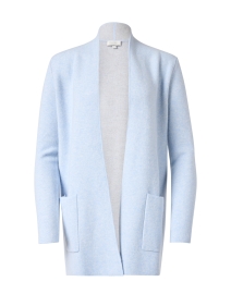 Product image thumbnail - Kinross - Blue and Grey Reversible Cashmere Cardigan