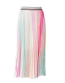 Multicolored with Black Trim Pleated Skirt