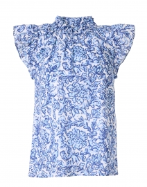 Blue and White Floral Cotton Top 