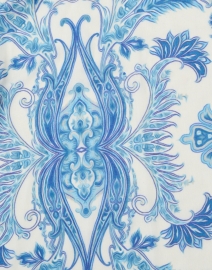 Fabric image thumbnail - Kinross - Blue Paisley Print Silk Cashmere Scarf
