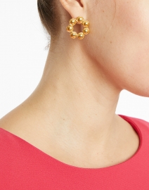 Look image thumbnail - Sylvia Toledano - Daisy Gold Circle Stud Earrings