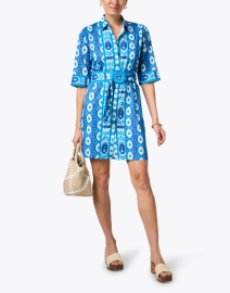 Look image thumbnail - Bella Tu - Blue Print Belted Cotton Shirt Dress